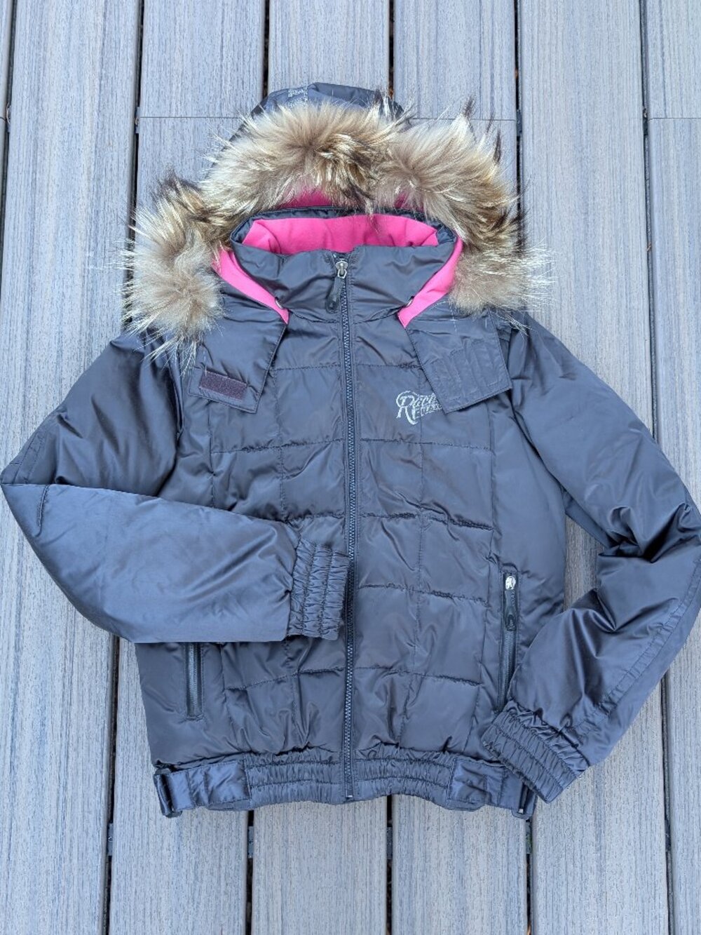 Y2K COAX 76 Puffer Bomber Jacket Snowboarding/Ski Outdoor Jacket w/Fur Hood